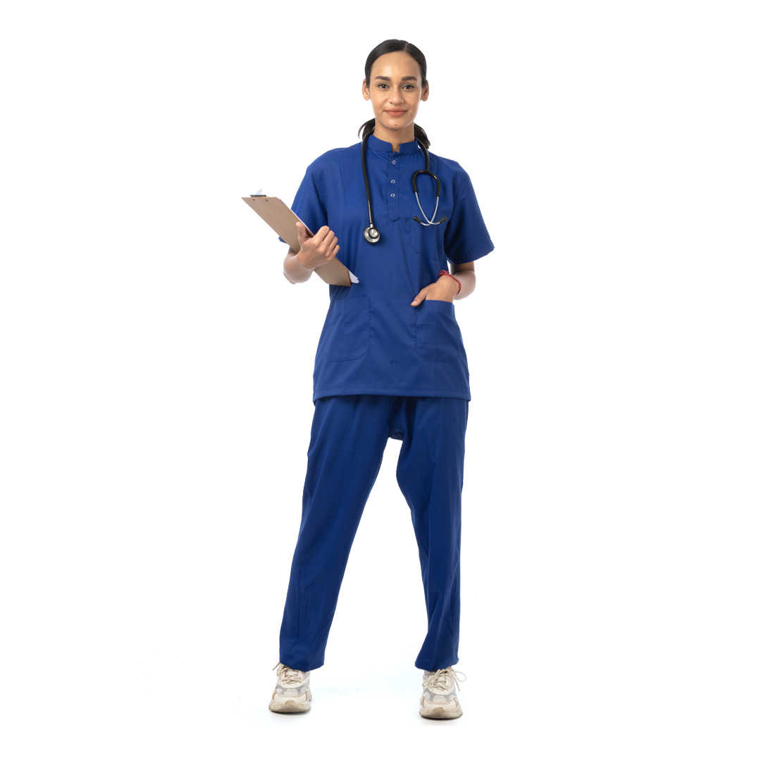 Classic Scrub for Women | Round-Neck | Galaxy Blue