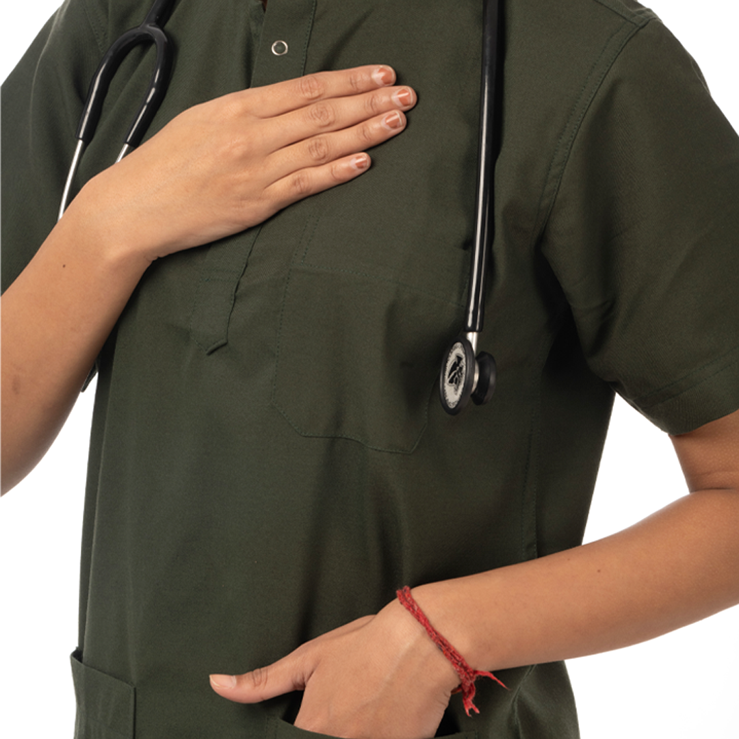 Classic Scrub for Women | Round-Neck | Olive Green