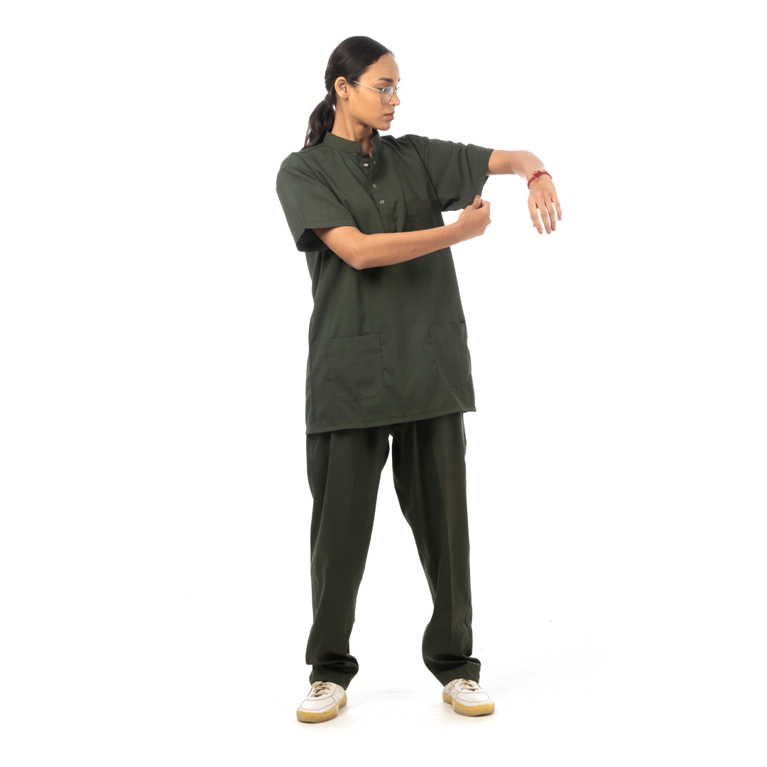 Classic Scrub for Women | Round-Neck | Olive Green
