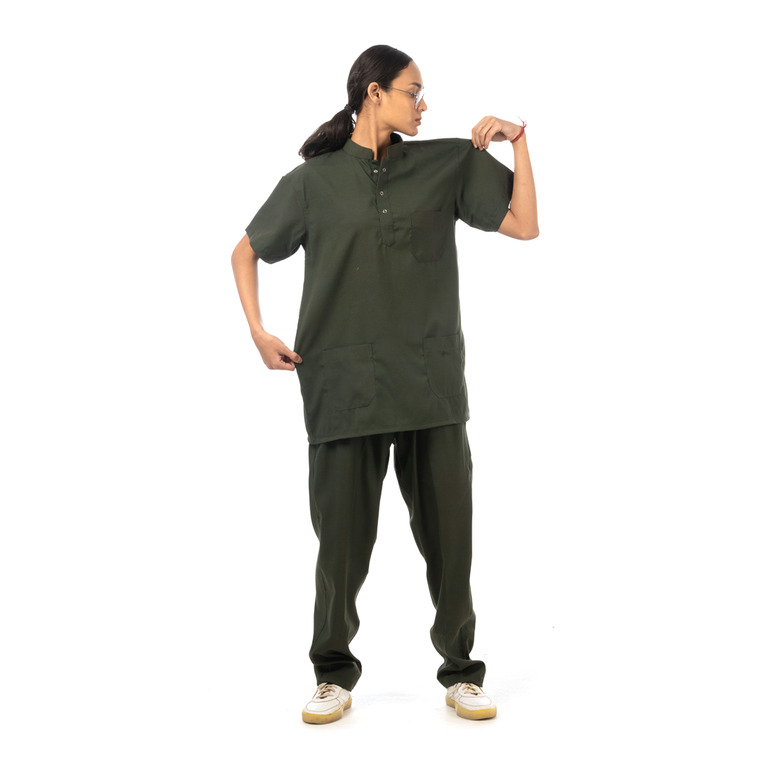 Classic Scrub for Women | Round-Neck | Olive Green