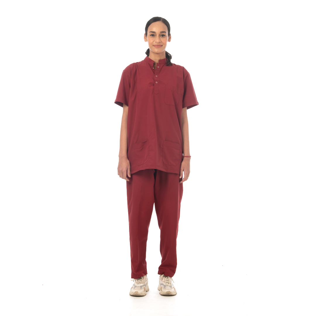 Classic Scrub for Women | Round-Neck | Maroon