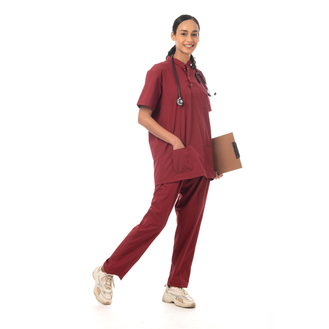 Classic Scrub for Women | Round-Neck | Maroon