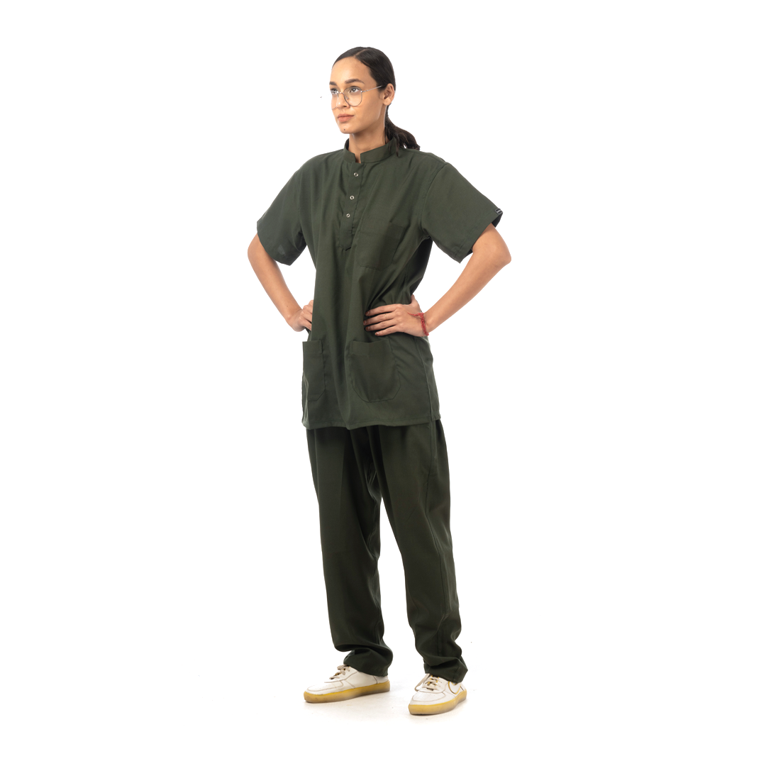 Classic Scrub for Women | Round-Neck | Olive Green