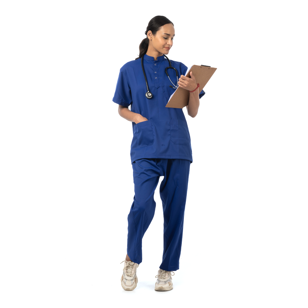 Classic Scrub for Women | Round-Neck | Galaxy Blue