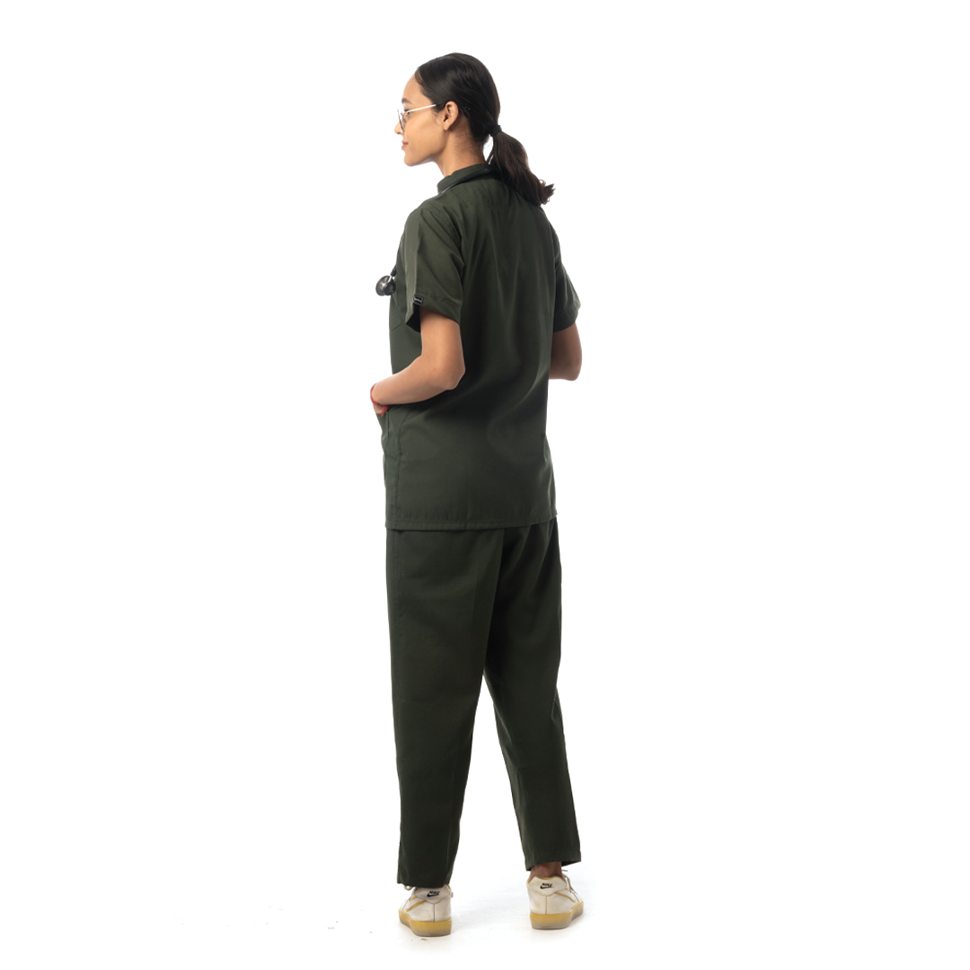Classic Scrub for Women | Round-Neck | Olive Green