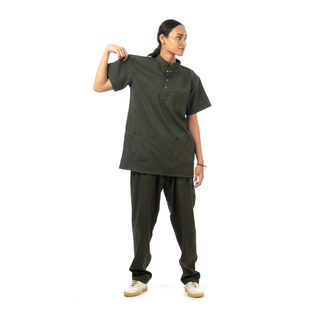 Classic Scrub for Women | Round-Neck | Olive Green
