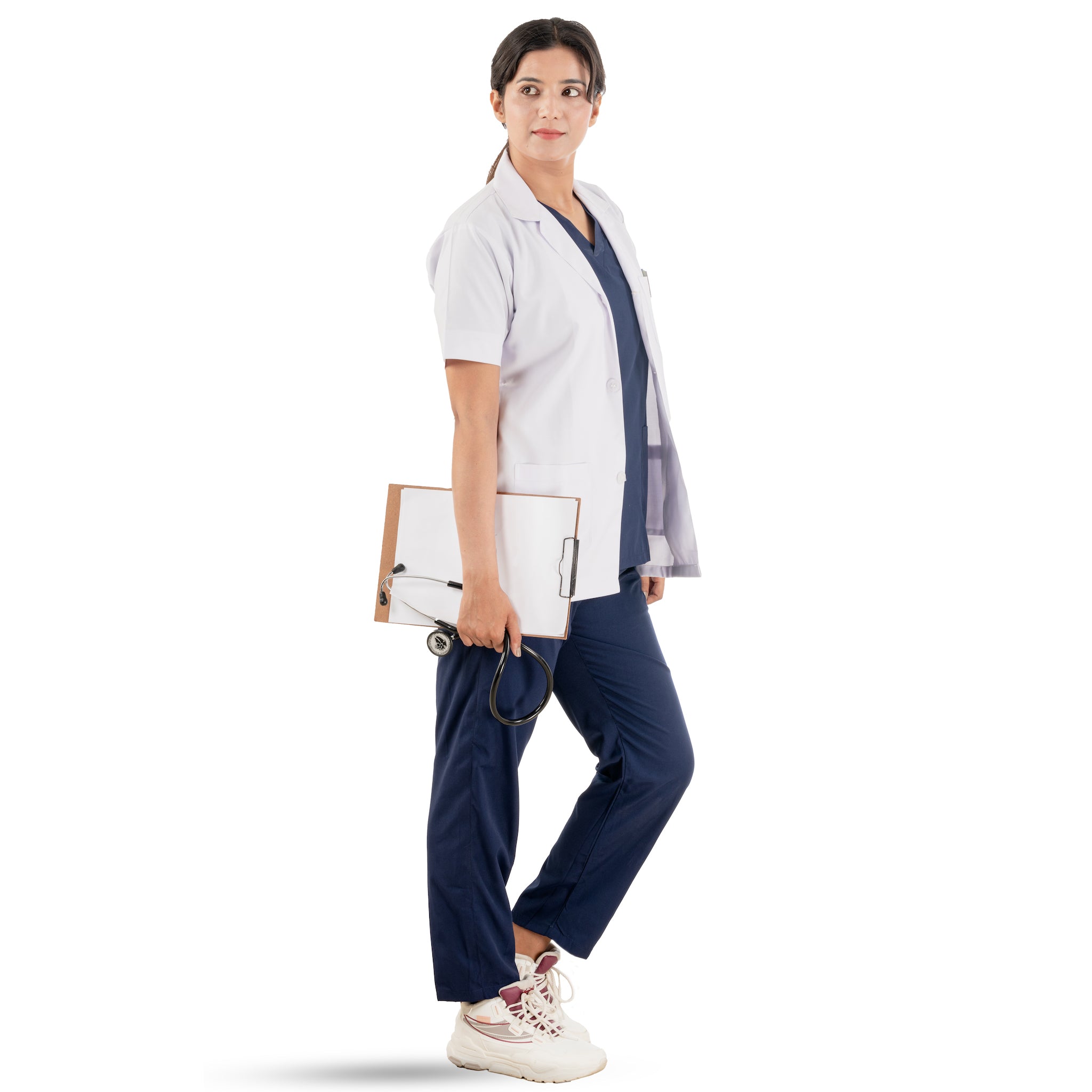 Half Sleeves Lab Coat | Women