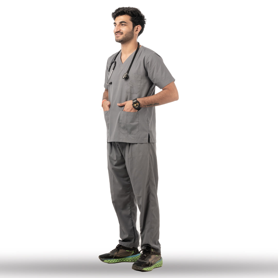 Classic Scrub for Men | Round-Neck | Steel Grey