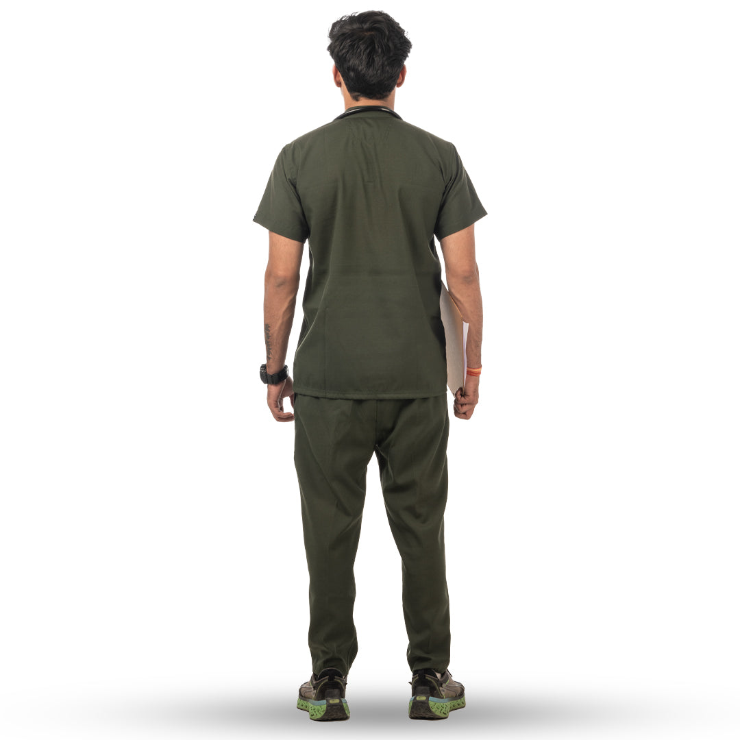 Classic Scrub for Men | Round-Neck | Olive Green